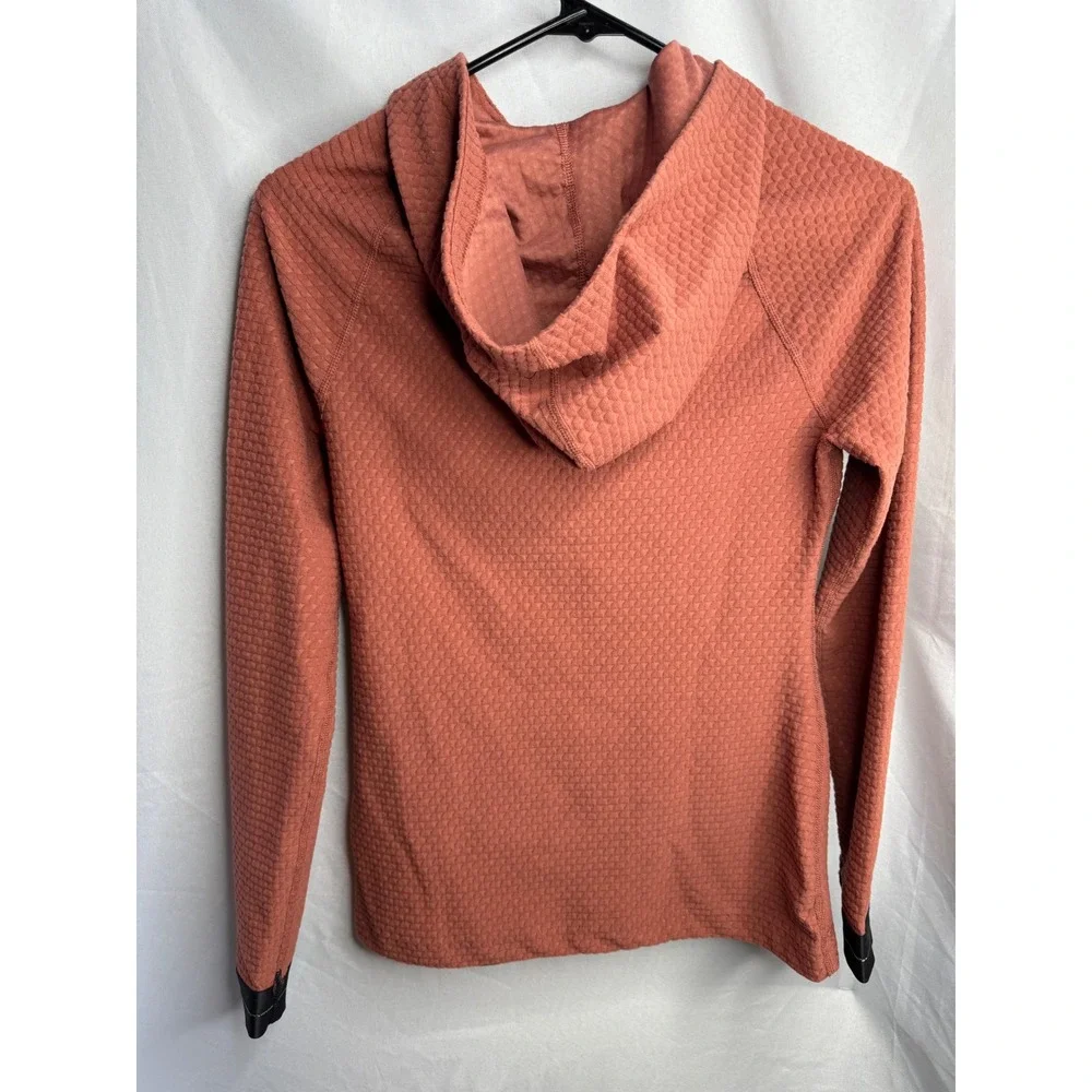 Nike Pro Dri-FIT Womens Textured Waffle Knit Hoodie Rust Orange XS DQ5590-822